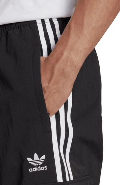 Shop Adidas Originals 3-stripes Cargo Pants In Black