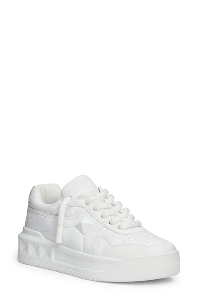 Shop Valentino Xl One Stud Low Top Sneaker In 0bo-bianco