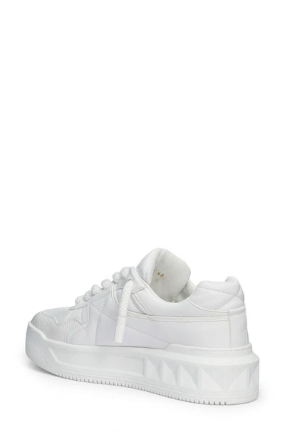 Valentino Garavani Mens White One Stud Xl Chunky-sole Leather Low-top Trainers In 0bo-bianco