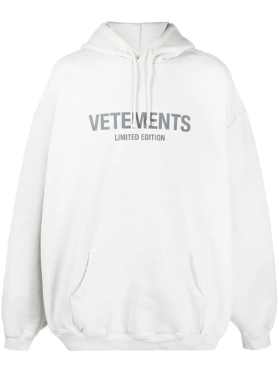 Shop Vetements Logo Limited Edition Print Cotton Hoodie In White