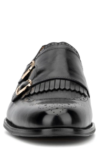Shop Vintage Foundry Bolton Monk Leather Loafer In Black