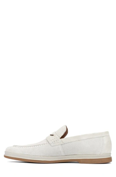 Shop Vintage Foundry Menaham Perforated Leather Loafer In White