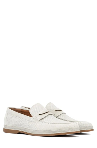 Shop Vintage Foundry Menaham Perforated Leather Loafer In White