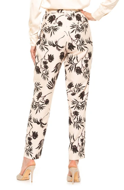 Alexia Admor Zayna Belted Cigarette Pants In Oat Floral