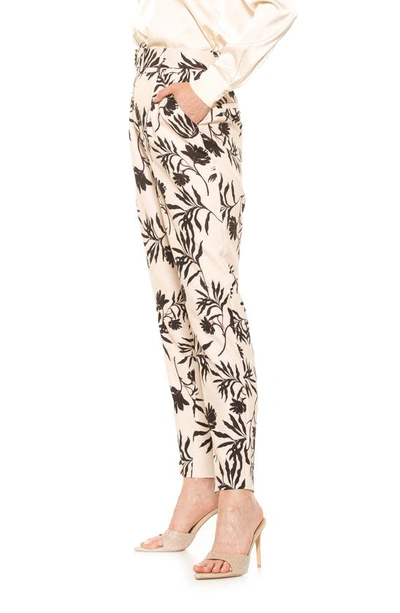 Alexia Admor Zayna Belted Cigarette Pants In Oat Floral
