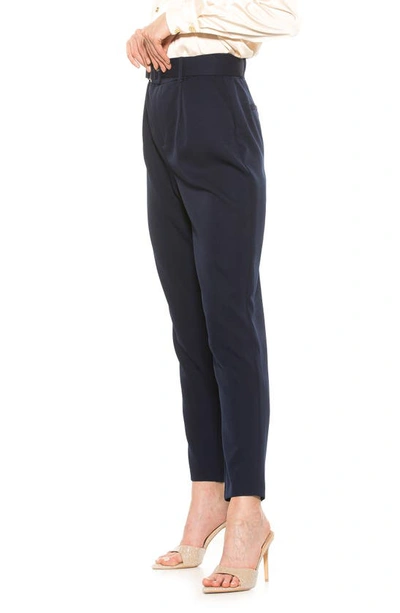 Shop Alexia Admor Zayna Belted Cigarette Pants In Navy