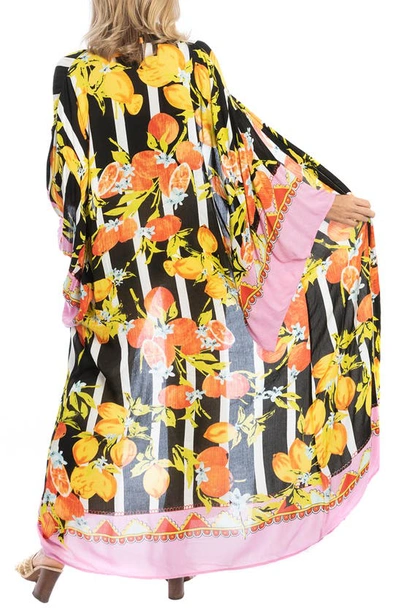 Saachi Citrus Motif Maxi Topper In Black