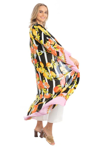Saachi Citrus Motif Maxi Topper In Black
