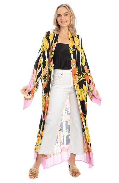 Saachi Citrus Motif Maxi Topper In Black