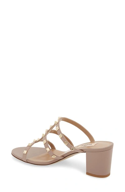 Valentino Rockstud T. 60 Strappy Mules In P45 Poudre
