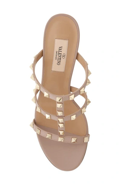 Shop Valentino Garavani Rockstud Slide Sandal In P45 Poudre