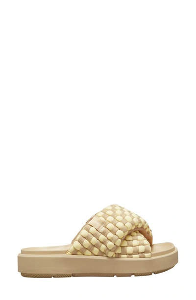 Shop Jordan Sophia Crisscross Slide Sandal In Team Gold/ Alabaster/ White