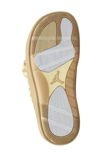 Shop Jordan Sophia Crisscross Slide Sandal In Team Gold/ Alabaster/ White