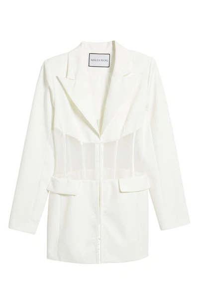 Shop Azalea Wang Sheer Detail Blazer In White