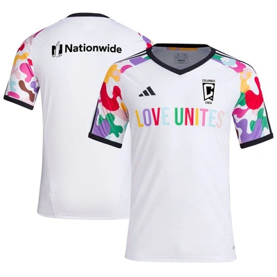 Women's adidas White Columbus Crew 2023 Pride Pre-Match Top