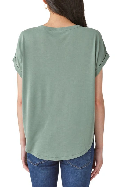 Lucky Brand Womens Crewneck Cuff Sleeve Pullover Top In Loden Green