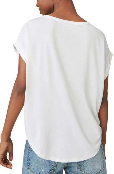 Lucky Brand Sandwash Dolman T-shirt In Bright White