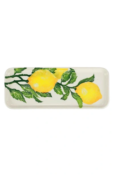 Shop Vietri Limoni Rectangular Tray In Yellow