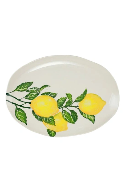 Shop Vietri Limoni Medium Oval Platter In Yellow