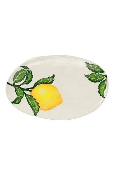 Shop Vietri Limoni Small Oval Platter In Yellow