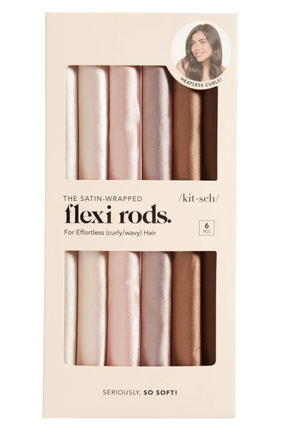 Shop Kitsch 6-pack Satin Wrapped Flexi Rods In Rosewood