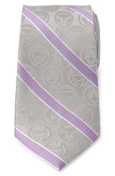 Shop Cufflinks, Inc Guardians Of The Galaxy Stripe Jacquard Silk Tie In Gray