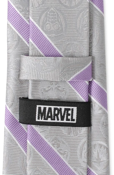 Shop Cufflinks, Inc Guardians Of The Galaxy Stripe Jacquard Silk Tie In Gray