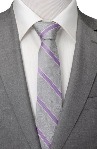 Shop Cufflinks, Inc Guardians Of The Galaxy Stripe Jacquard Silk Tie In Gray