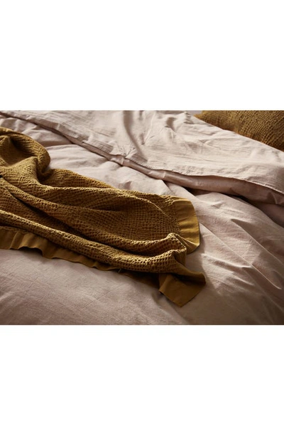Coyuchi Crinkled Organic Cotton Percale Duvet Cover In Hazel Chambray