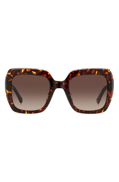 Shop Kate Spade Naomis 52mm Gradient Square Sunglasses In Havana/ Brown Gradient
