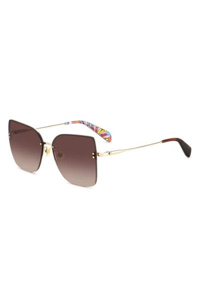 Shop Kate Spade Ariellags 58mm Gradient Cat Eye Sunglasses In Gold/ Brown Gradient