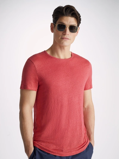 Shop Derek Rose Men's T-shirt Jordan Linen Soft Red