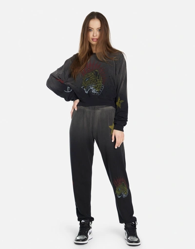 Lauren Moshi Spalding Punk Leopard In Jet Black Ombre