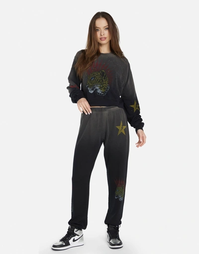 Lauren Moshi Spalding Punk Leopard In Jet Black Ombre