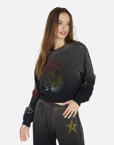 Lauren Moshi Spalding Punk Leopard In Jet Black Ombre