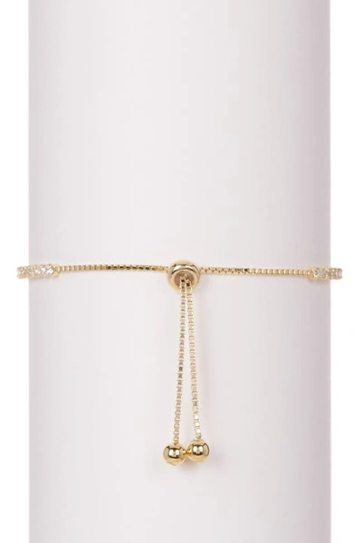 Savvy Cie Jewels Sterling Silver Cz Pull Tennis Bracelet In Yellow