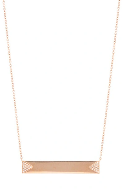 Shop Ef Collection 14k Gold Diamond Triangle Nameplate Necklace In Rose Gold