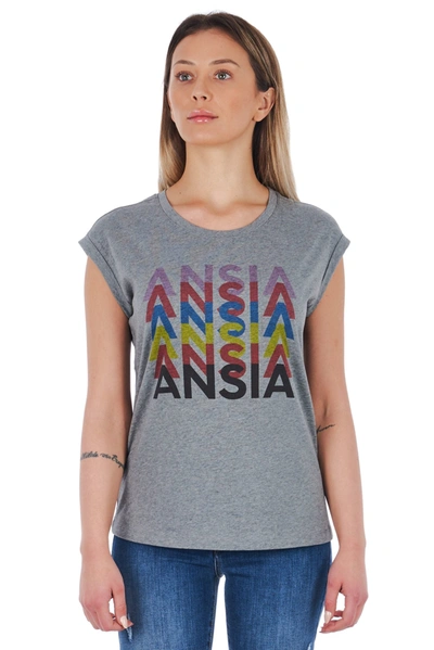 Shop Frankie Morello Gray Cotton Tops &amp; Women's T-shirt