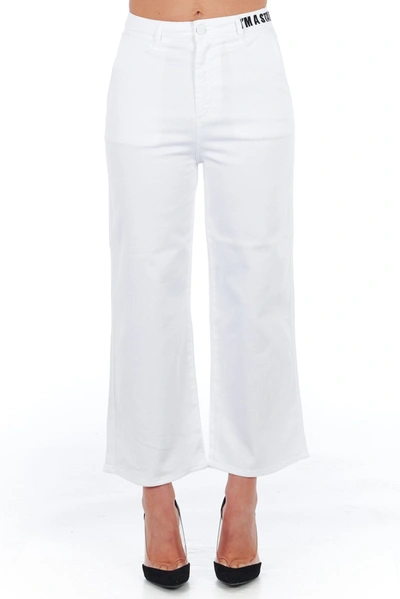 Shop Frankie Morello White Cotton Jeans &amp; Women's Pant