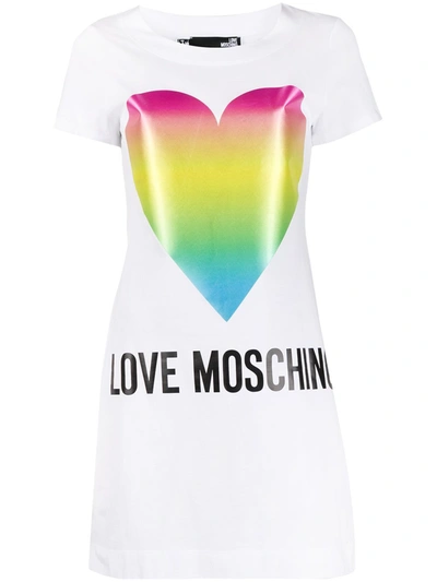 Shop Love Moschino White Cotton Women's Dress