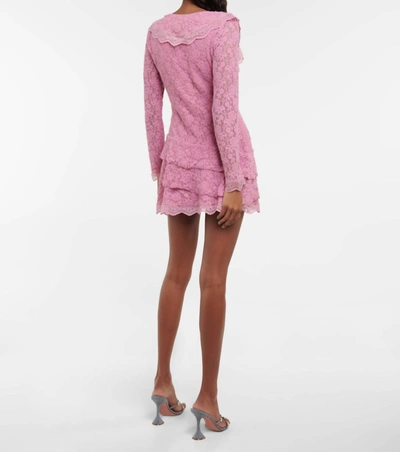Shop Loveshackfancy Athala Mini Dress In Misty Mauve In Pink