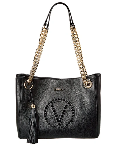 Shop Valentino By Mario Valentino Luisa Rock Leather Shoulder Bag In Black