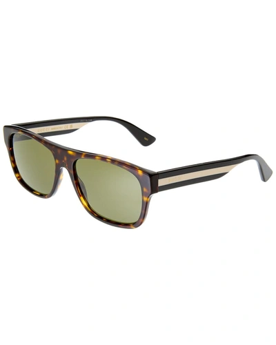 Shop Gucci Men's Gg0341s 56mm Sunglasses In Brown