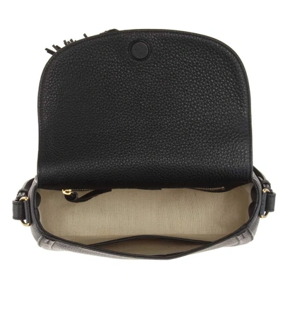 Shop Altuzarra Ghianda Knot Saddle Leather Shoulder Bag In Llack