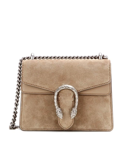 Gucci Dionysus Mini Suede Shoulder Bag In Beige