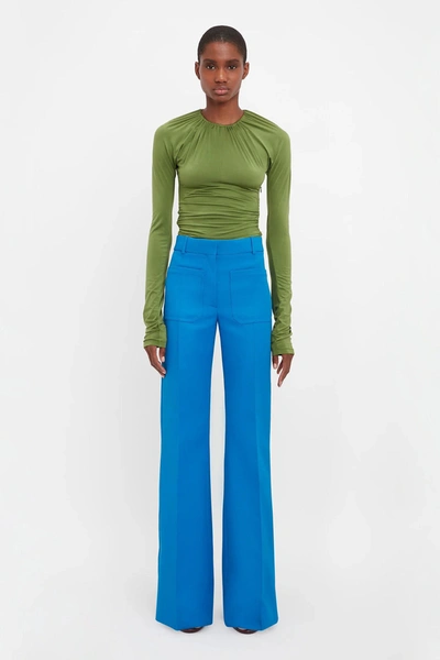 Shop Victoria Beckham Alina Tailored Trouser In Blue