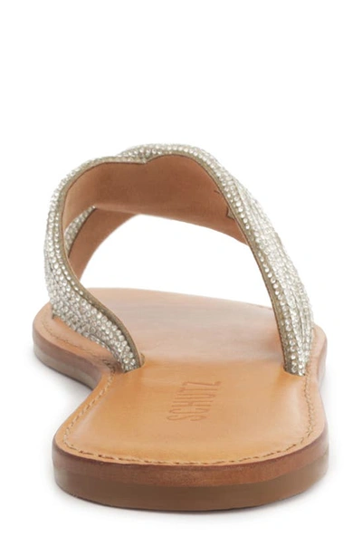 Shop Schutz Rita Glam Slide Sandal In Light Beige -cristal