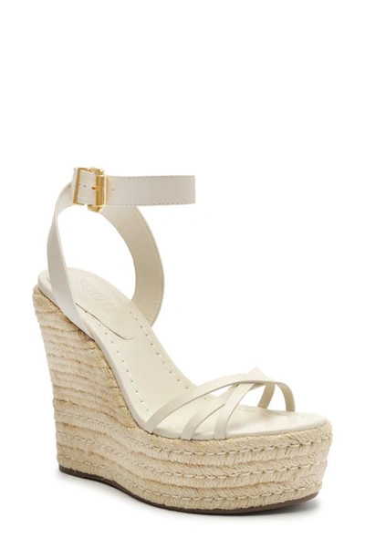 Shop Schutz Alexandra Espadrille Platform Wedge Sandal In Pearl