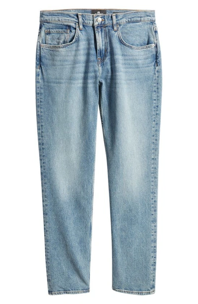 7 For All Mankind Austyn Squiggle Light Grey Clean Slim Leg Jean In Water Fall