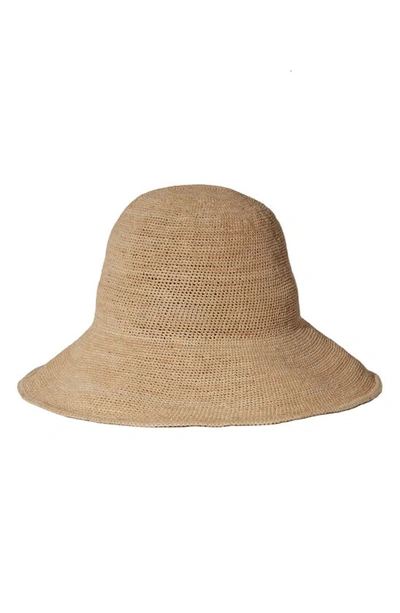 Shop Janessa Leone Teagan Raffia Bucket Hat In Natural